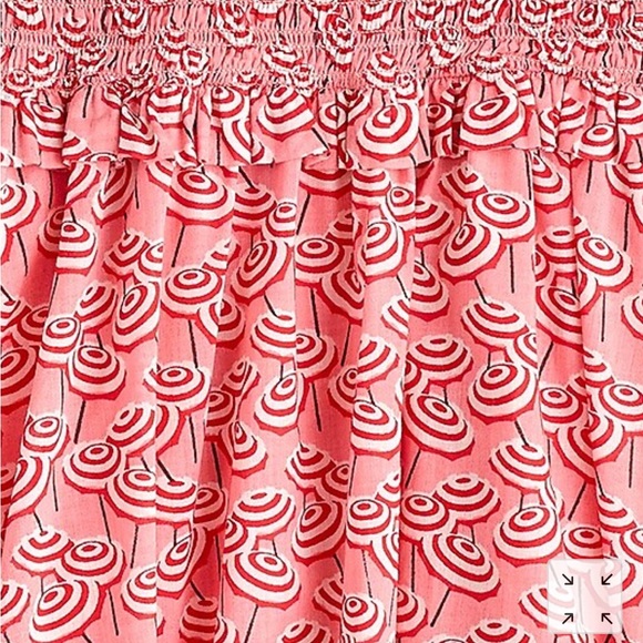 NWT J. Crew Crewcuts smocked bodice dress in umbrella print pink red sundress - Picture 3 of 9